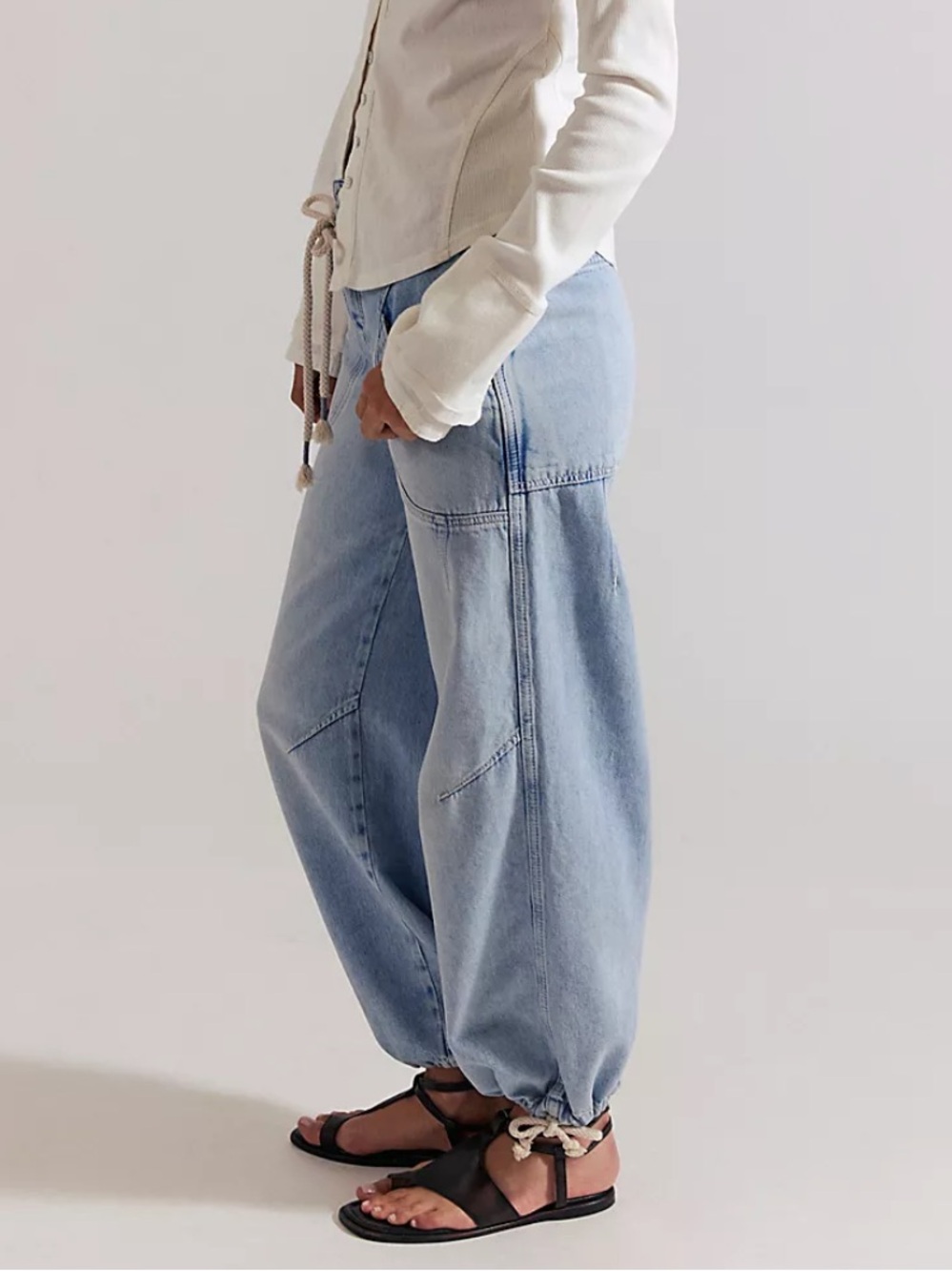 Free People We the Free Love Language Pull-On Jeans-No Drama Blue-Size 25-Boho